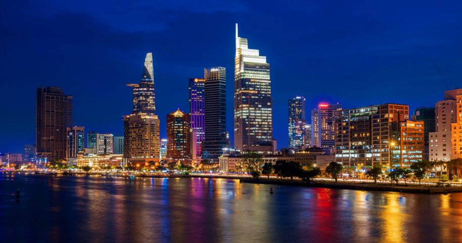 Ho Chi Minh City skyline at night